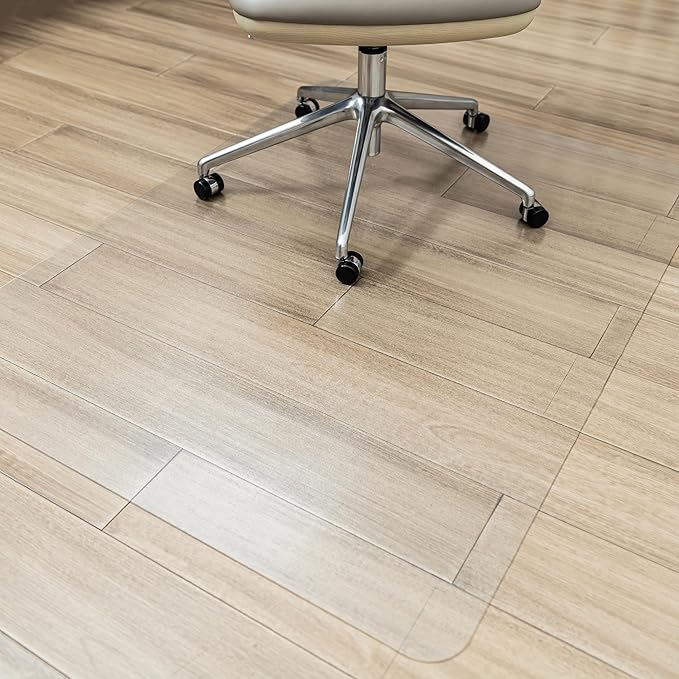 Office Chair Mat for Hardwood Floor, Plastic Floor Mat with Non-Slip Texture, Rectangle Hard Floor Desk Chair Mat with Milled Edge (36"x48" inch)