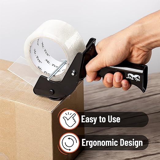 Mr. Pen - Packing Tape Dispenser Gun, Tape Gun with a 2 Inch Roll of Tape, Heavy Duty Packing Tape with Dispenser, Packaging Tape, Tape Gun, Clear Packing Tape, Tape Gun for Packing Boxes, Moving Tape