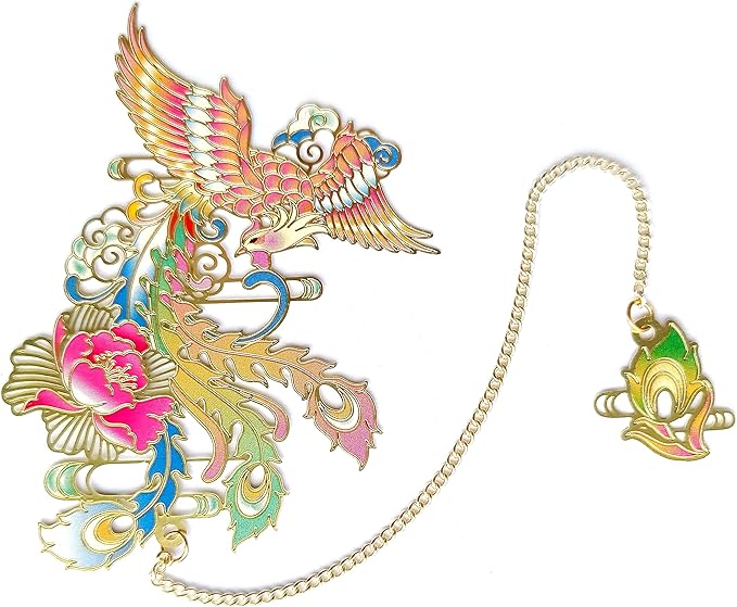 MOZART Phoenix Chinese Style Brass Bookmark Classical Mythological Characters Mountain and Sea Sutra Series Creative Cultural Copper Bookmark Metal Bookmarks