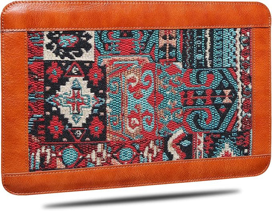 15 Inch Laptop Sleeve for MacBook Air 15 M3 Laptop Case,Genuine LeatherLaptop Cover for MacBook Air 15 M2 (2023),Laptop Protective Pouch Compatible All 14 Inch Laptop,Brown