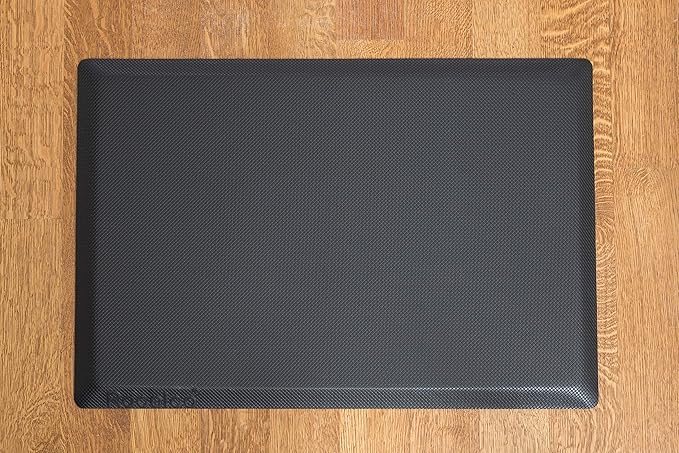 Rocelco 40" Large Height Adjustable Standing Desk Converter with Anti Fatigue Mat BUNDLE - Quick Sit Stand Up Computer Workstation Riser - Retractable Keyboard Tray - Black (R DADRT-40-MAFM)