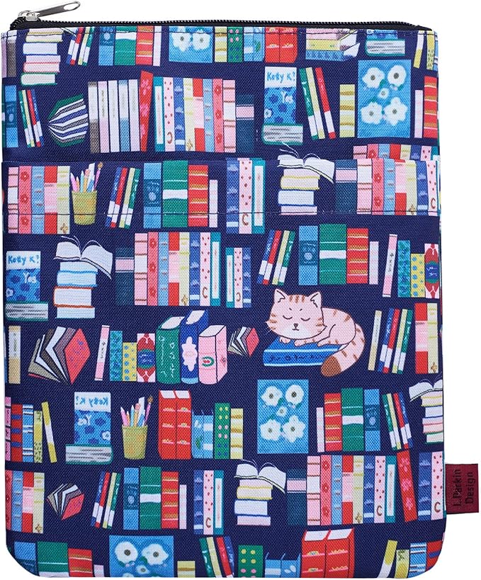 Book Sleeve for Book Lovers, Bookish Book Protector, Book Covers for Paperbacks, Washable Fabric, Book Sleeves with Zipper, Medium 11 Inch X 8.7 Inch