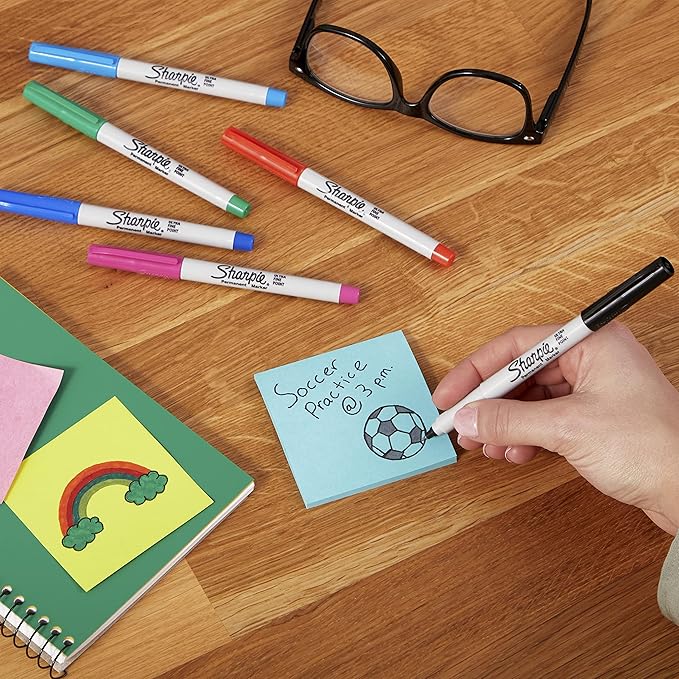 Sharpie 37675PP Permanent Markers, Ultra Fine Point, Assorted Colors, 5 Count