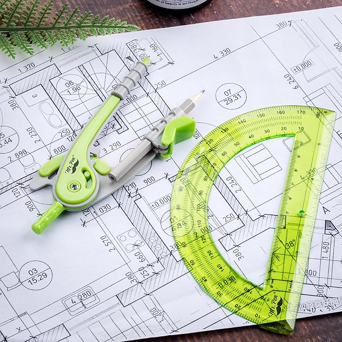 Mr. Pen- Compass and Protractor Set, Geometry Kit, Compass Protractor Set, Protractor, Compass for Geometry, Math Compass, Compass School, Math Compass and Protractor, Geometry Tools Set, Geometry Set