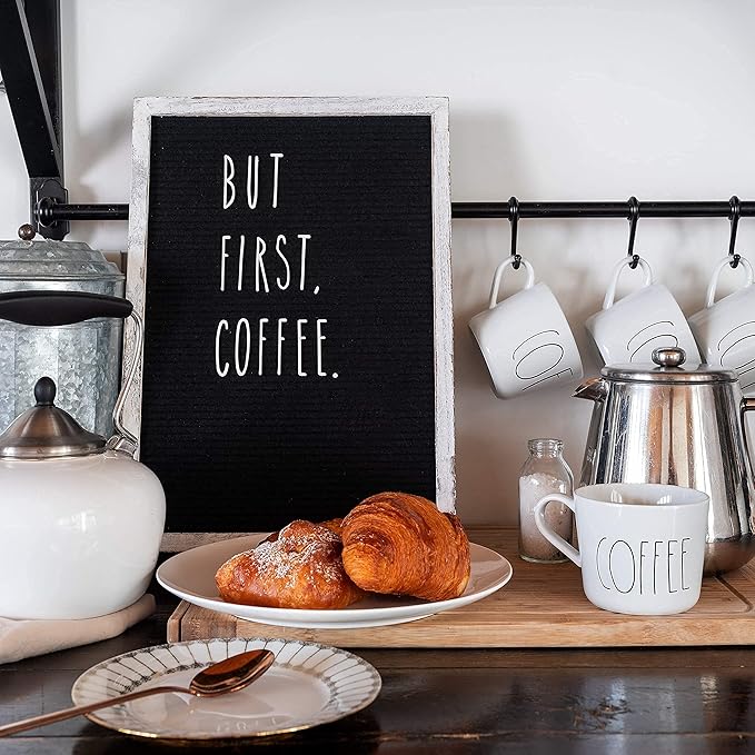 Skinny Letterboard Letters Only Set NO BOARD INCLUDED, Rae Dunn Inspired Font Farmhouse Decor Accessory, 2 Inch White Plastic Letters Numbers Symbols For Changeable Felt Letter Board Message Bulletin