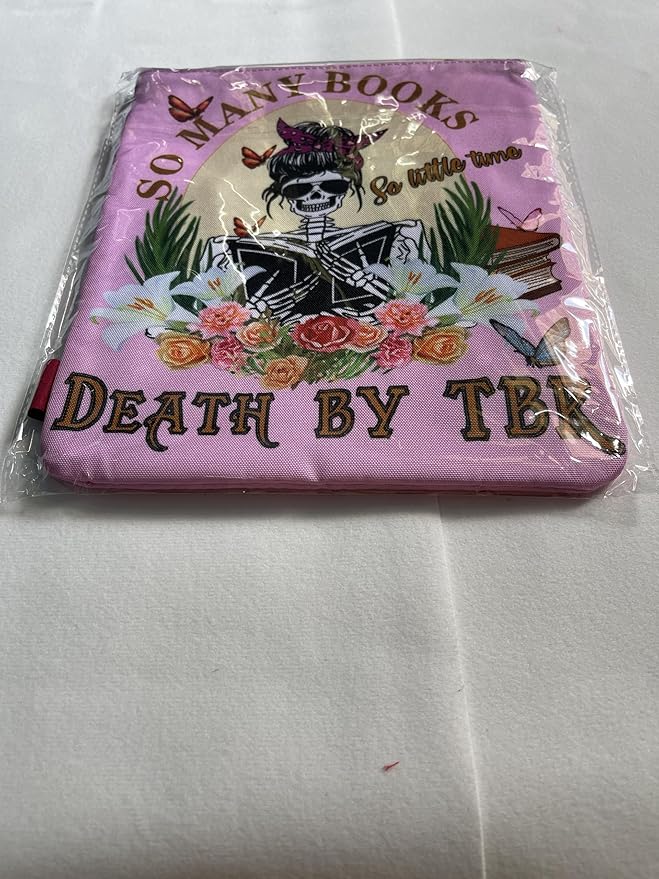 LParkin So Many Books So Little Time Death by TBR Book Covers for Readers Sleeve Gift Paperback Book Cover with Zipper