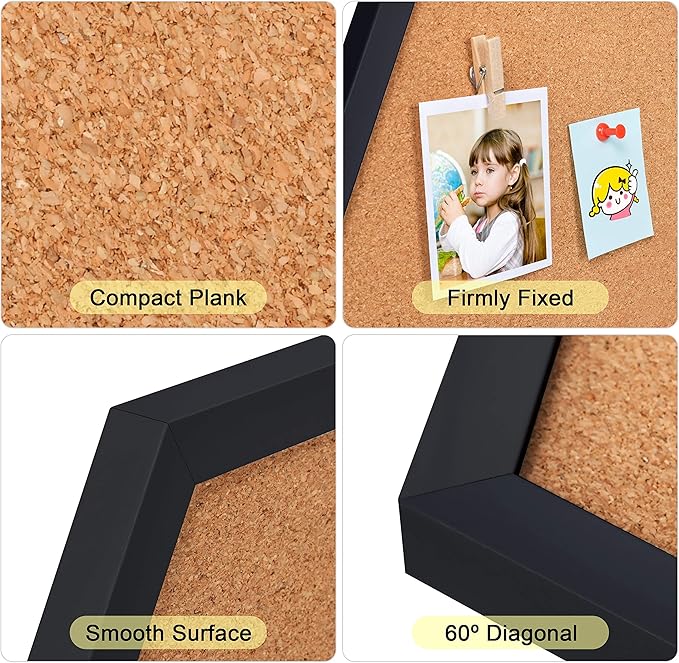 4 Packs Cork Board,Corkboards for Wall,Small Cork Board Decorations,Cork Boards for Walls with Frame, Decorative for Office, School & Home