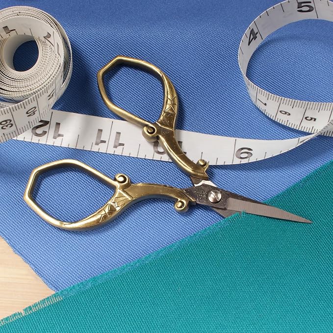 JubileeYarn Chinese Wing & Cloud Embroidery Craft Scissors - Antique Silver - 10 Scissors