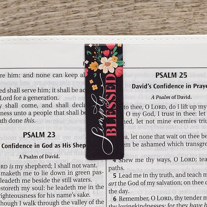 Christian Art Gifts Magnetic Scripture Bookmark/Pagemarker Set for Women: Overflowing Grace - Set of 6, Inspirational Scripture Verses for Bibles, Books, Diaries, Notebooks, Multicolor Floral, Small