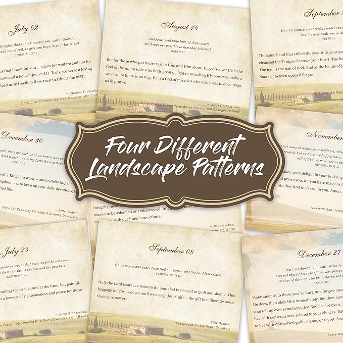 Motivational Calendar - Daily Bible Quote Calendar, 5.3" x 4.85", Undated Flip Calendar for Desk, Bible Verse Calendar, Perpetual Desk Calendar, Christian Desk Decor with Retro Thick Paper, Hardbound