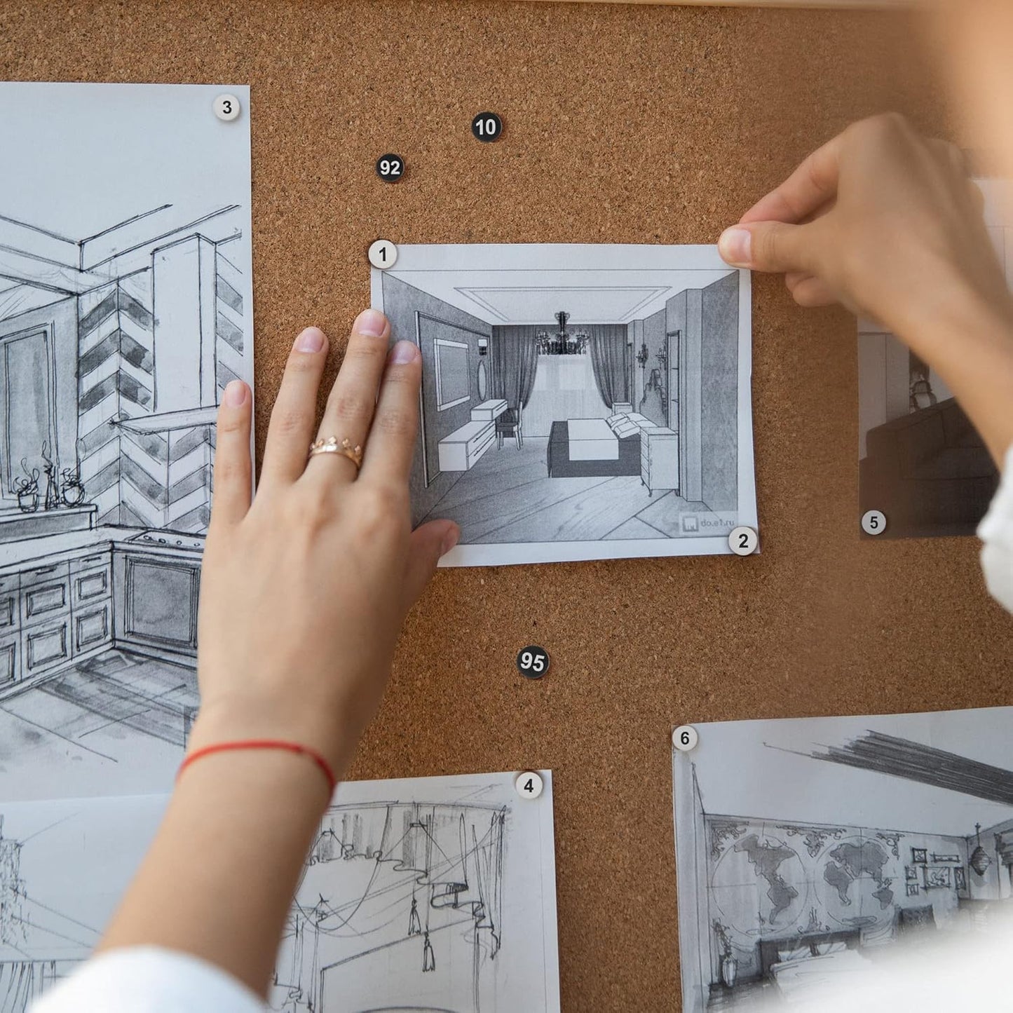 souG 200pcs Numbered Push Pin Tacks, 1-100 Sequential Number Tacks Push Pins, 11mm Diameter 16mm Length Thumbtacks for Maps, Presentations, Photo, Poster (Black and White)