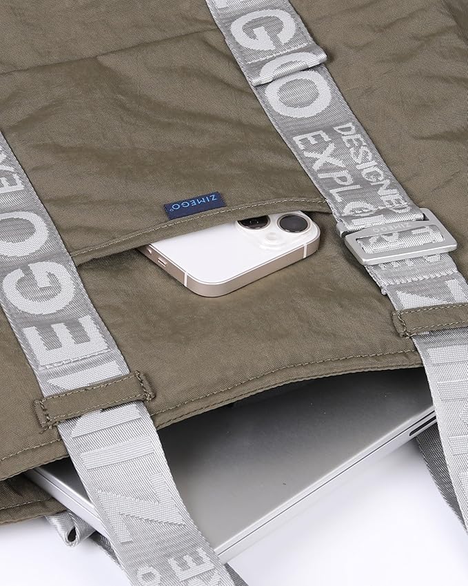 ZIMEGO Unisex Two-Tone Gym Tote Bag - Stylish Everyday Travel Tote with Double Top Handles