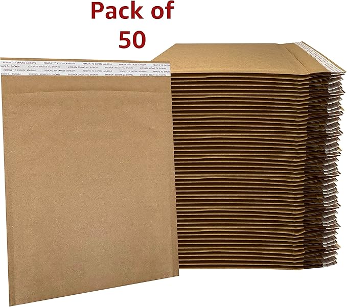 Honeycomb paper padded envelope sealable mailers (50, #2-8.5" x 11")