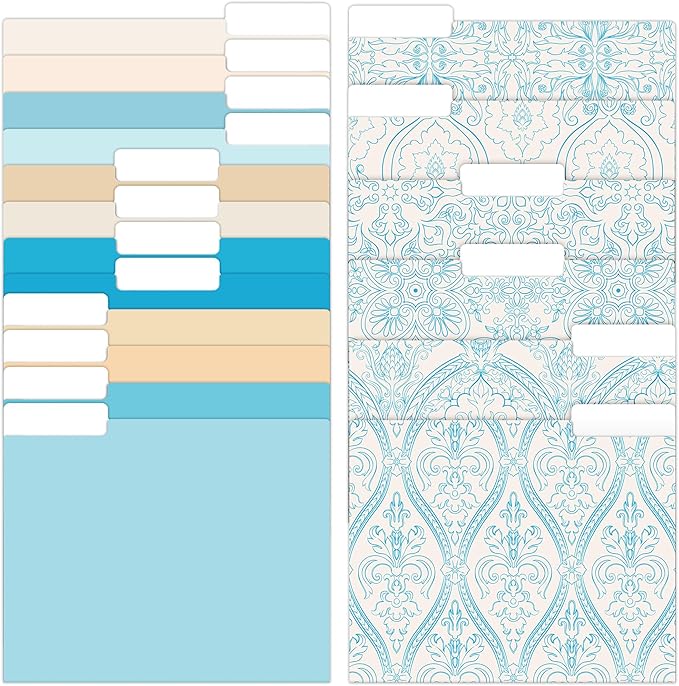 18 PCS Decorative File Folders Set, Stylish Design, Heavy Duty Letter Size Folders for Organizing Papers by Date or Day, Colorful Patterned File Folders for Home or Office Use