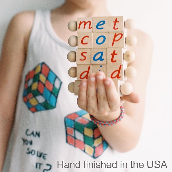 Phonetic Reading Blocks - A Phonics Manipulative Toy for Preschool Learning - Teach Children How to Read