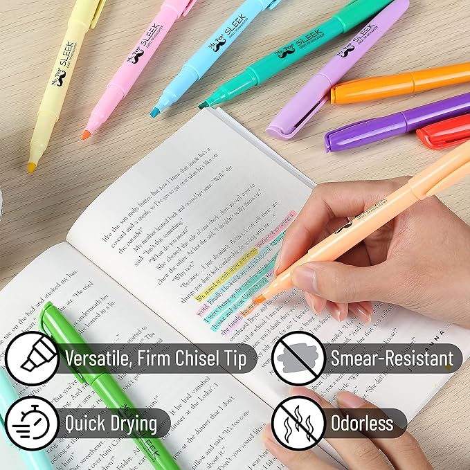 Mr. Pen- Highlighter Set, 144Pack, Pastel Highlighters Chisel Tip, Bulk Highlighters Assorted Colors, Colored Highlighters Bulk, Highlighters No Bleed, Colorful Highlighters Pastel, Highlighter Pens