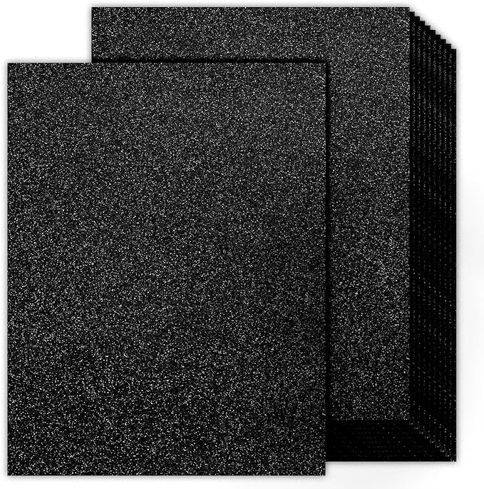 Double-sided Black Glitter Cardstock 8.5x11 - Goefun 24 Sheets 280 GSM/100LB Black Cardstock Paper for Cricut, DIY Crafts, Halloween, Scrapbooking