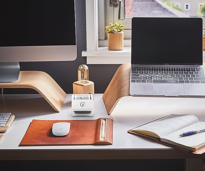 Identity Theft Protection Roller Stamps Wide Kit - Confidential Roller Stamp, Anti Theft, Privacy & Security Stamp, Designed for ID Blackout Security - Classy White with 6 Refills