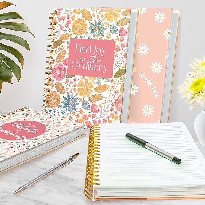 Hardcover Spiral Journal, 10.25" x 7.25", 300-Page Large College-Ruled Notebook for Women, Ideal for Writing, Journaling, Note-Taking, Work, School