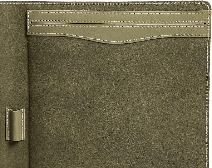 PEGAI Handmade 100% Leather Padfolio, Legal Pad Organizer for Business School Office Conference, Heavy Duty Full Grain Cow Hide Resume Interview Folio, Amazing Gift Idea | Marshall (Aqua)