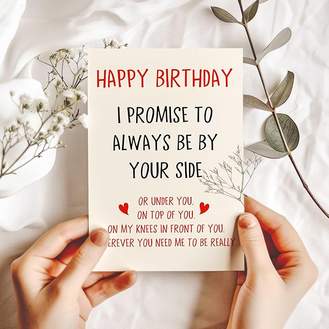 Funny Birthday Card for Him, Romantic Birthday Gift for Husband, Boyfriend, Fiance, Naughty Greeting Card for Men, 5x7 Inch with Envelope