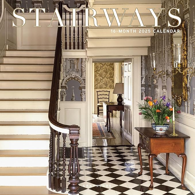 Graphique 2025 Stairways Wall Calendar | 12” x 12” | Thick Paper | Home & Office Organizer | Large Monthly Grid | 3 Languages & Marked Holidays | 4 Month Preview Page for 2026