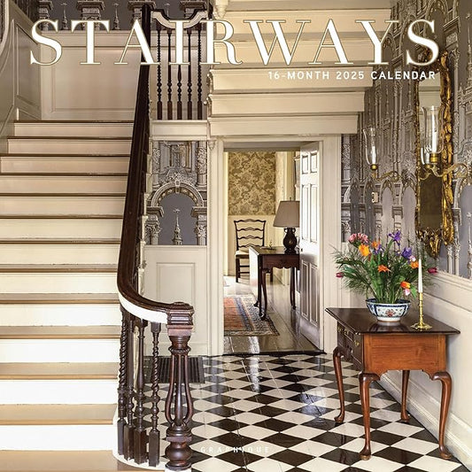 Graphique 2025 Stairways Wall Calendar | 12” x 12” | Thick Paper | Home & Office Organizer | Large Monthly Grid | 3 Languages & Marked Holidays | 4 Month Preview Page for 2026