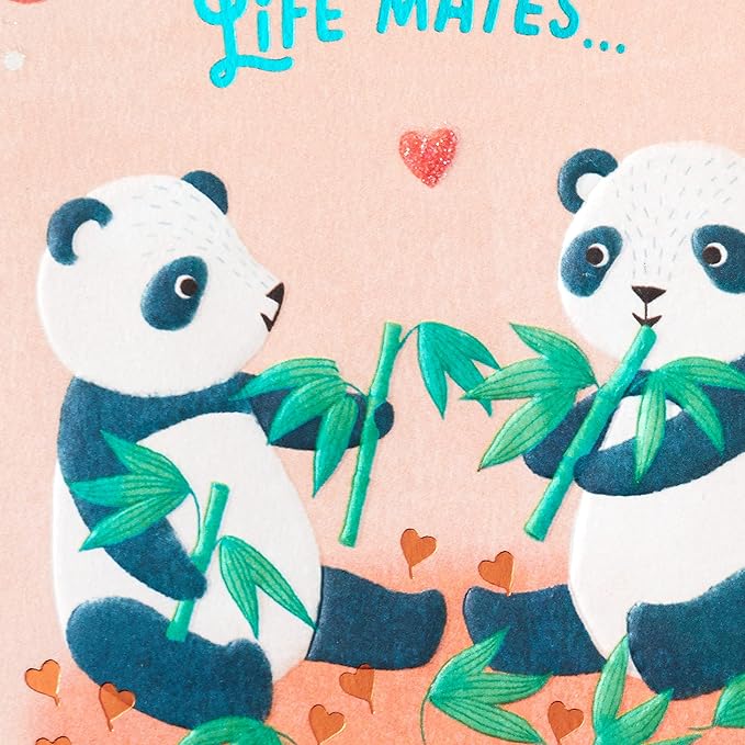 Hallmark Anniversary Card (Soul Mates, Pandas)