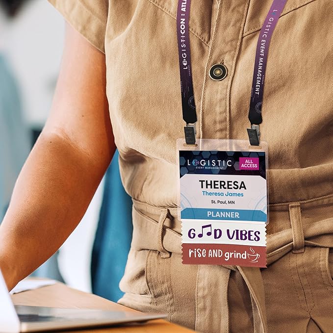 Icebreaker Corporate Badge Ribbons with Adhesive, 4" x 1-5/8" 100pk (10 Titles, 10 per Title), Satin Ribbon