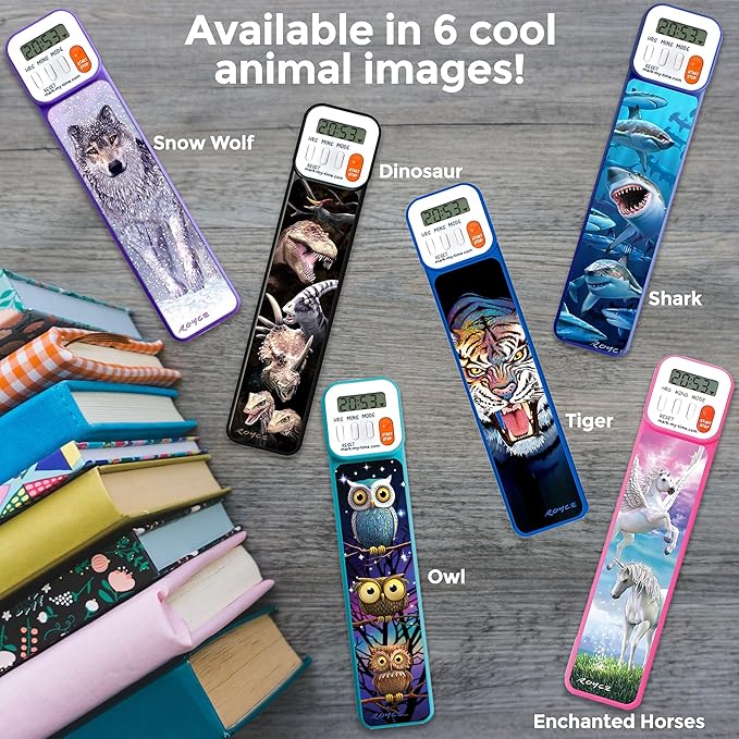 Mark-My-Time - Digital Bookmark - Mark My Time Reading Timer and Bookmark for Kids, Cool Bookmarks and Reading Incentives, Christmas Gift & Stocking Stuffer for Book Lovers - 3D Owls
