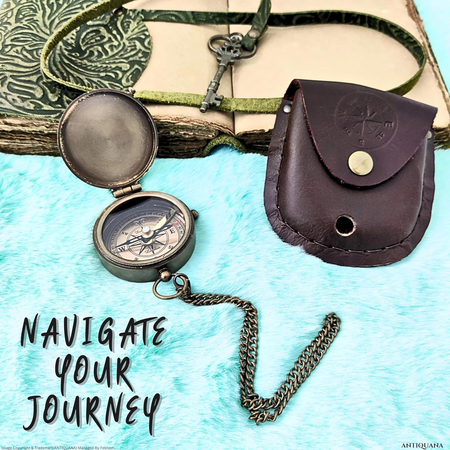 Brass Directional Engraved Compass, Baptism Gifts for Boys Girls, First Communion, Christian Gifts for Men, First Confirmation Gifts for Boys, Inspirational