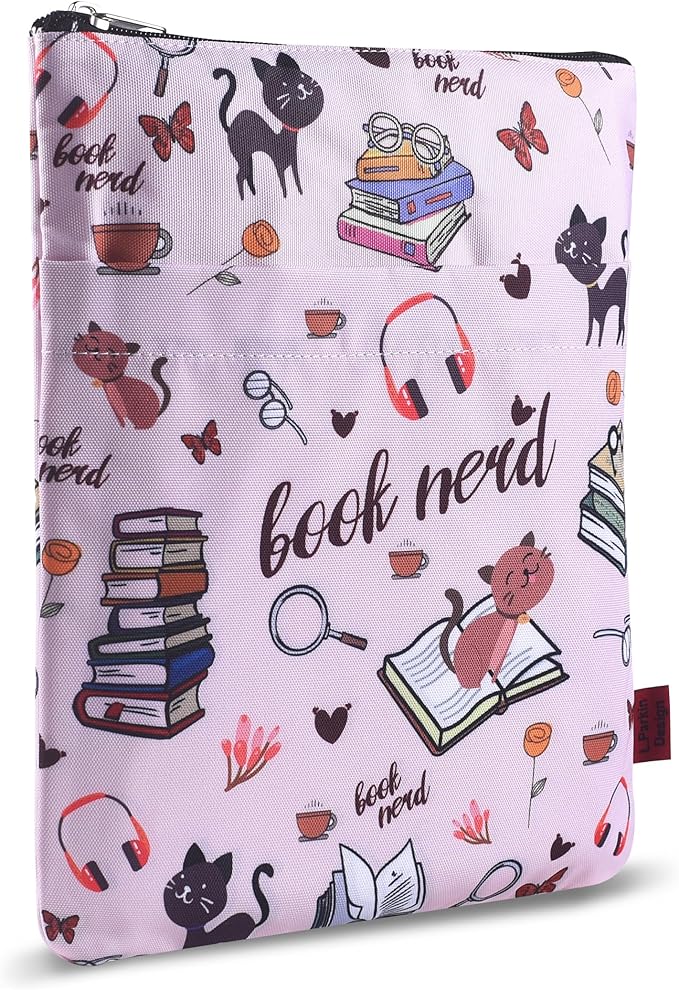 Book Sleeve for Book Lovers, Bookish Book Protector, Book Covers for Paperbacks, Washable Fabric, Book Sleeves with Zipper, Medium 11 Inch X 8.7 Inch