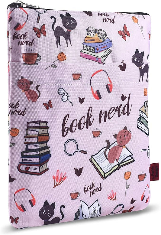 Book Sleeve for Book Lovers, Bookish Book Protector, Book Covers for Paperbacks, Washable Fabric, Book Sleeves with Zipper, Medium 11 Inch X 8.7 Inch