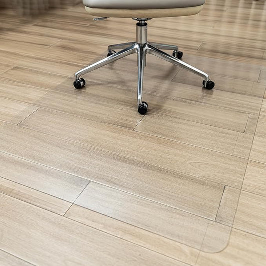 Desk Chair Mat for Hardwood Floor, Plastic Floor Protector Mat with Non-Slip Texture, Rectangle Hard Floor Computer Chair Mat with Milled Edge (40"x48" inch)
