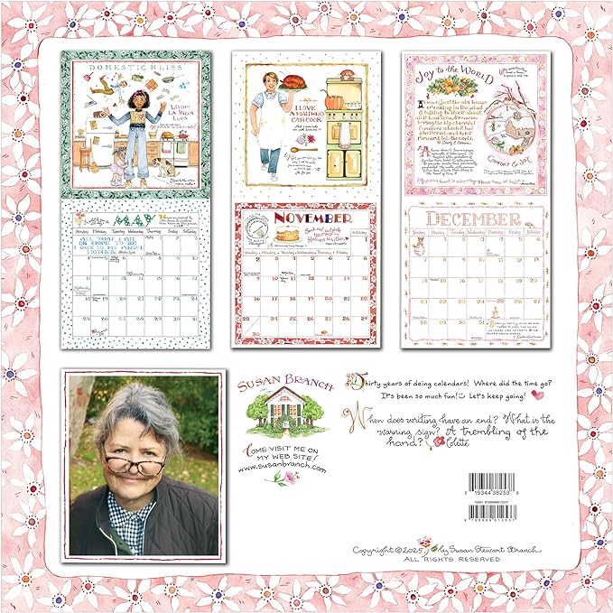 TF PUBLISHING 2025 Susan Branch Wall Calendar Case of 48 - Large Grids for Appointments and Scheduling - Vertical Monthly Wall Calendar - Home and Office Organization - Premium Matte Paper - 12"x12”