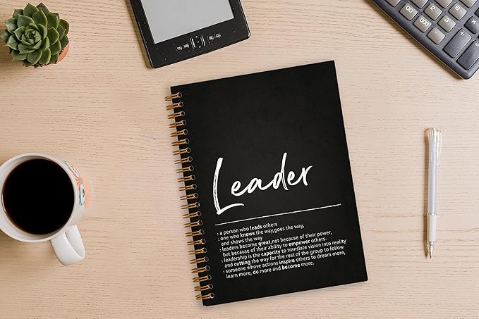 Tizzer Leader Definition Lined Hardcover College Ruled Spiral Notebook Journal for Work Notes Journaling 5.5×8.3 Inch,Leader Mentor Supervisor Appreciation Gifts,Best Leader Gifts