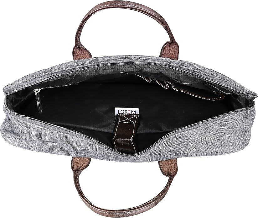 LOREM Leather Messenger Shoulder Bag Travel Crossbody Purse Briefcase Business Bag for 12Inch Laptop