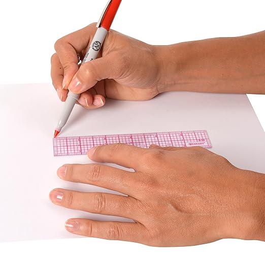 Westcott 8ths 6-Inch Beveled Transparent Ruler (B-50), Clear