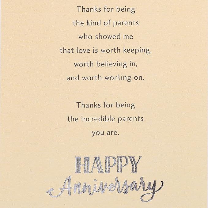 American Greetings Anniversary Card for Parents (Love is Worth Keeping)