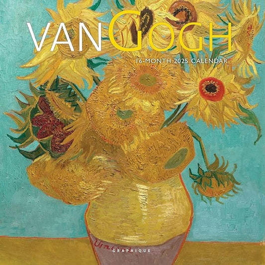 Graphique 2025 van Gogh Wall Calendar | 12” x 12” | Thick Paper | Home & Office Organizer | Large Monthly Grid | 3 Languages & Marked Holidays | 4 Month Preview Page for 2026