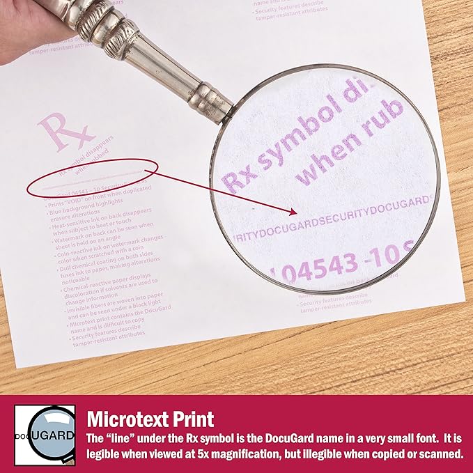 DocuGard Premier Medical Security Paper for Printing Prescriptions and Preventing Fraud, CMS Approved, 10 Security Features, Laser and Inkjet Safe, Blue, 8.5 x 11, 24 lb., 500 Sheets (04543)