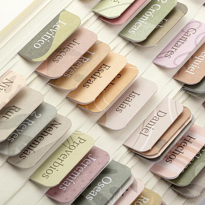 Mr. Pen- Spanish Bible Tabs, 75 Tabs, Boho Theme, Laminated Bible Tabs for Women and Men, Bible Tabs in Spanish, Bible Tabs Spanish, Bible Tabs for Study Bible, Bible Index Tabs, Mr Pen Bible Tabs