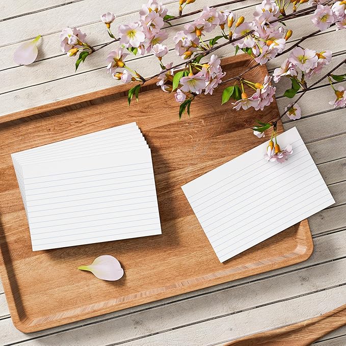 Index Cards 4x6 Lined Note Cards, 180 Count Flashcards for Studying, 4 x 6 Index Cards Ruled Flash Cards, Index Flashcards Lined on Front, Blank on Back, Ruled Notecards Bulk for School Office Home