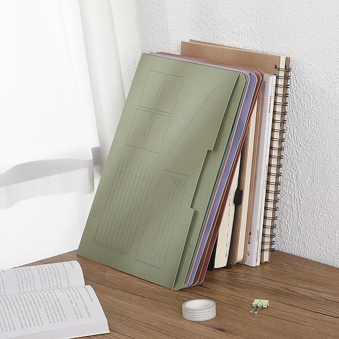 Mr. Pen- Paper Pocket File Folder, 6 Pack, Assorted Colors, Lined Horizontal File Folders Letter Size, File Jacket Flat, File Jacket Folders, File Folder Jackets Letter Size, File Folders Closed Sides