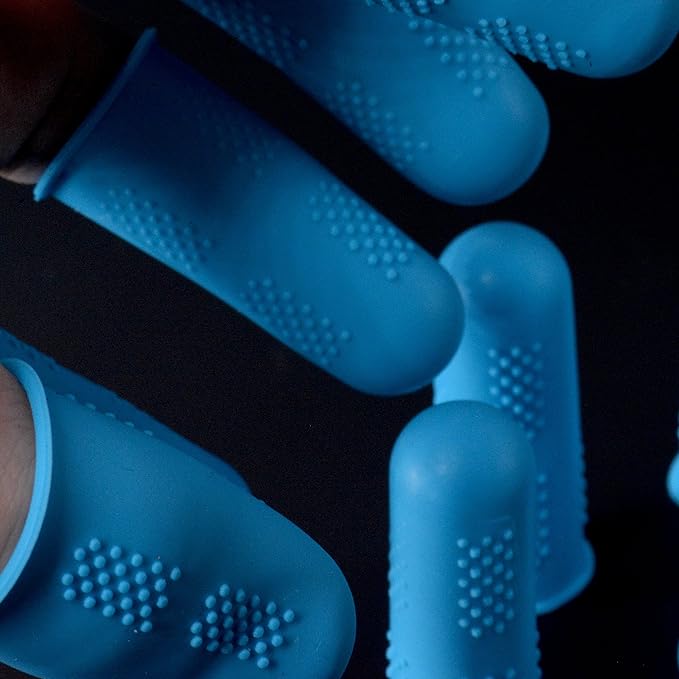 Finger Protectors [Flex Series - 9-Pack] Silicone Non-Stick Covers [Small (3) / Medium (3) / Large (3)] - for Hot Glue/Sewing/Wax/Rosin/Resin/Honey/Adhesives/Scrapbooking