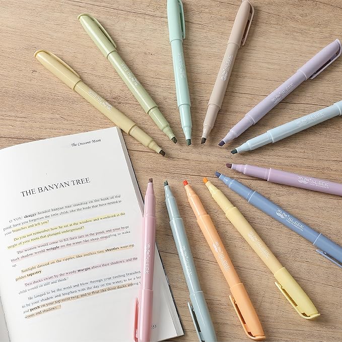Mr. Pen Highlighters - 12 Pack, Chisel Tip, Earthy & Assorted Colors, No Bleed, Set of Colorful Highlighters