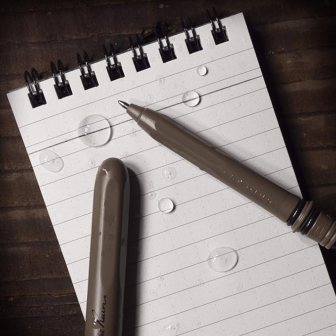 Rite in the Rain All-Weather EDC Pen, Flat Dark Earth, Black, OD Green Pokka 3-Pack, Black 0.8mm Ink, Fine Point (No. TAC92)
