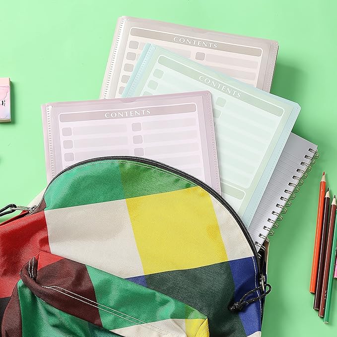 Mr. Pen- Plastic Folders with Clear Front Pocket, 5 pcs, Pastel Colors, File Folders with Fasteners for Documents