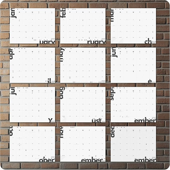 2025 Writable Edition, Oversized Monthly Wall Calendar 24.75" x 19.25", Large Writing Spaces, Holidays & Moon Phases, Hang or Use as Desk Blotter, Morse Code Inspired, MADE IN THE USA