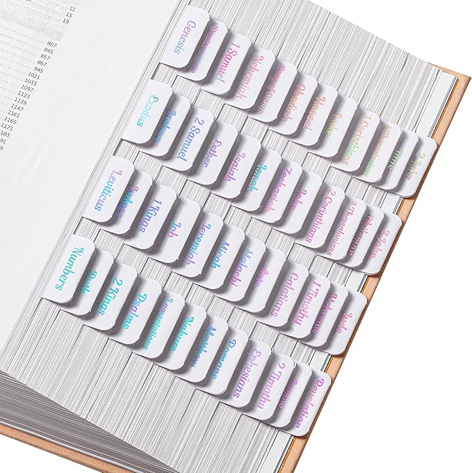 Mr. Pen- Bible Tabs, 75 Tabs, Holographic Laminated Bible Tabs for Women and Men, Bible Tabs for Study Bible, Bible Index Tabs, Bible Book Tabs, Bible Labels Tabs, Mr Pen Bible Tabs